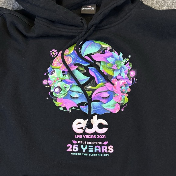 Insomniac EDC 2021 Las Vegas Music Festival Rave Graphic Hoodie Men's Size M - Picture 1 of 10